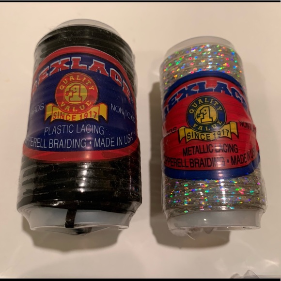 NWT LOT OF 8 REXLACE PLASTIC/ METALLIC LACING. - Picture 4 of 11